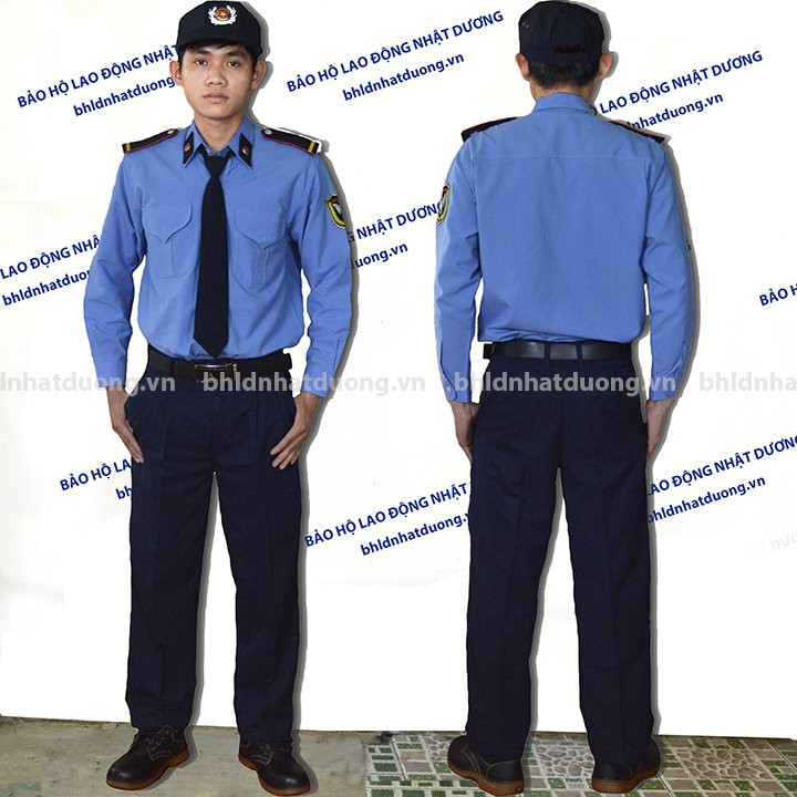 Đồng phục bảo vệ dài tay có logo bảo vê  không phụ kiện áo vải ford quần kaki thành công - DT01