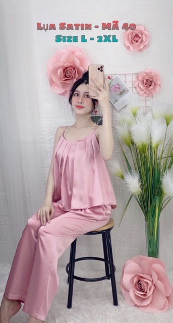 HÀNG CAO CẤP - SET ĐỒ BỘ LỤA SATIN QUẦN DÀI ÁO 2 DÂY | BigBuy360 - bigbuy360.vn