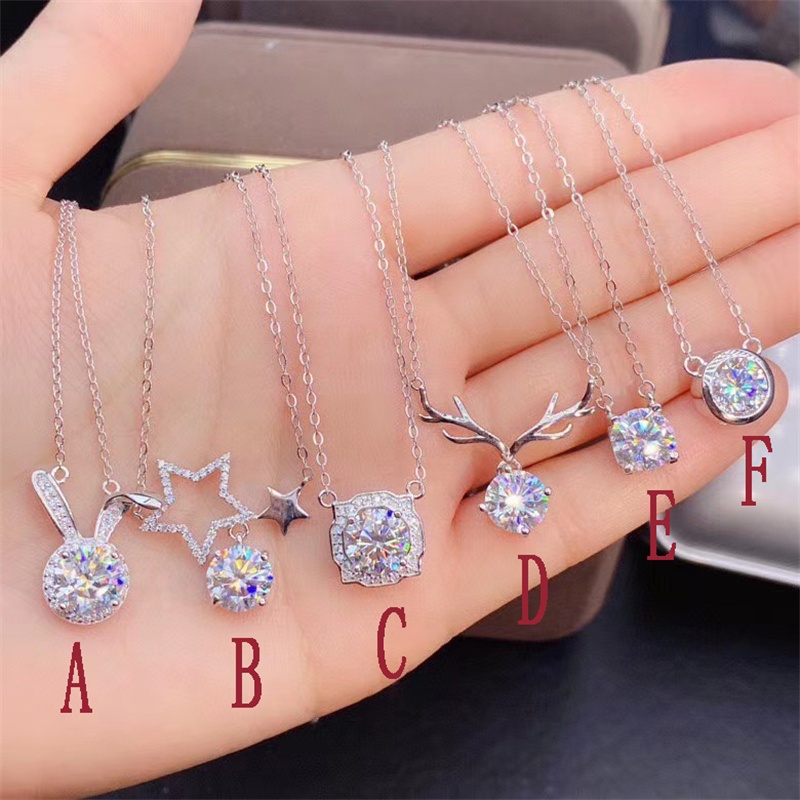 Vòng cổ bạch kim mặt chữ D nhiều màu sắc