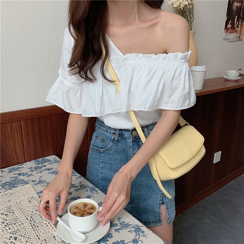 Túi đeo chéo IELGY họa tiết da cá sấu phong cách thời trang cho nữ