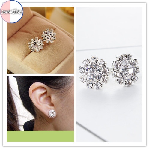 Bông tai hình hoa hướng dương đính đá thời trang cho nữ