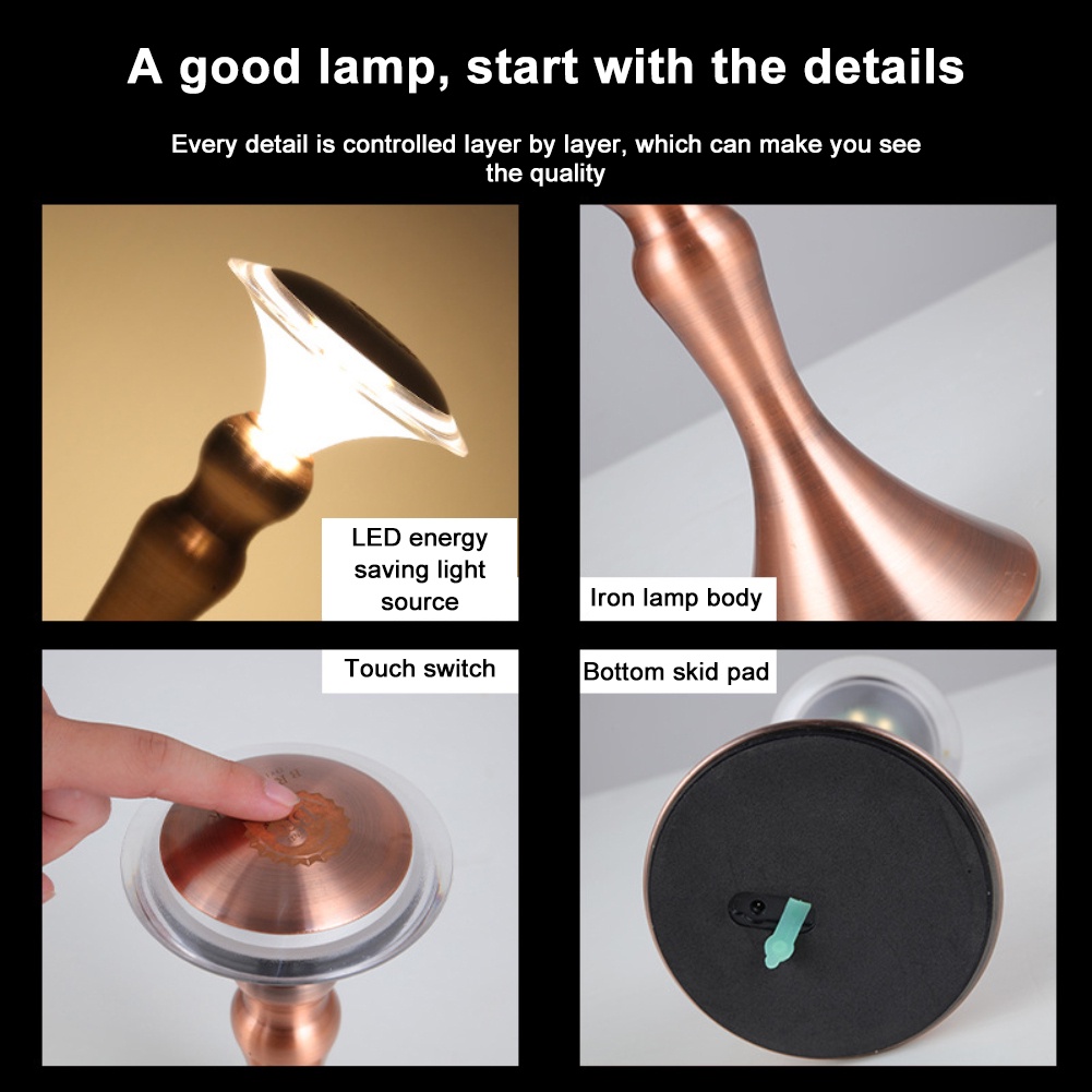 Đèn LED kim loại sạc điện trang trí nhà cửa/ quán rượu