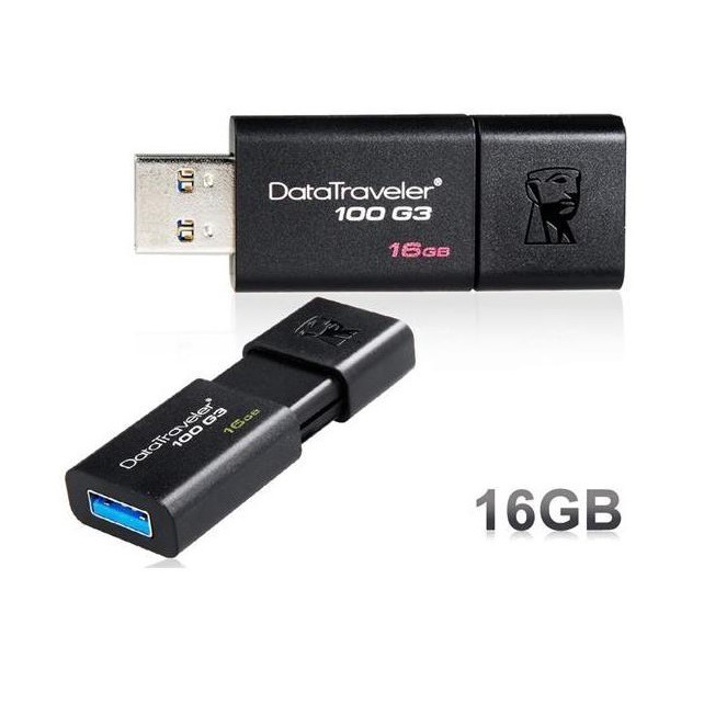 USB 3.0 Kingston DT100G3 16GB (Đen) - Kiểu trượt tiện dụng