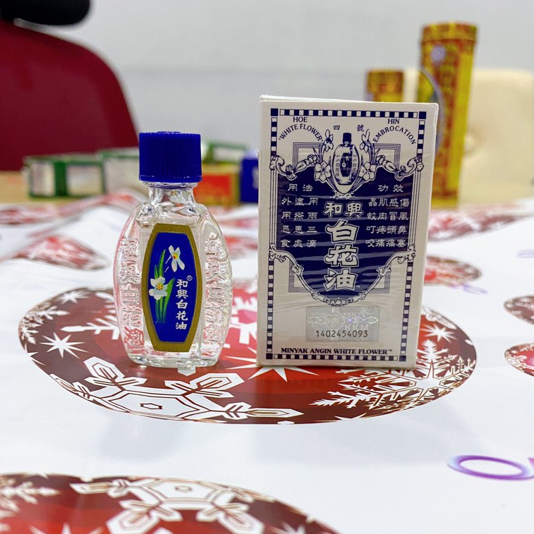 Dầu Gió Bạch Hoa HONGKONG Chính Hãng Xoa Bóp Nước Trắng Hoe Hin White Flower Embrocation Oil