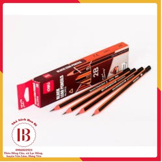 Hộp 12 cây bút chì gỗ 2B Deli - 37015, thân tam giác dễ dàng cầm nắm