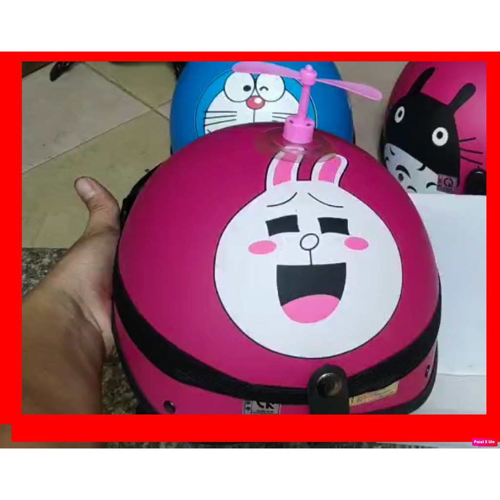 [Deal 1k] Bộ mũ (nón) bảo hiểm nửa đầu 1/2 chính hãng Thỏ hồng/ thỏ cony cute + Kính uv 400 / uv400