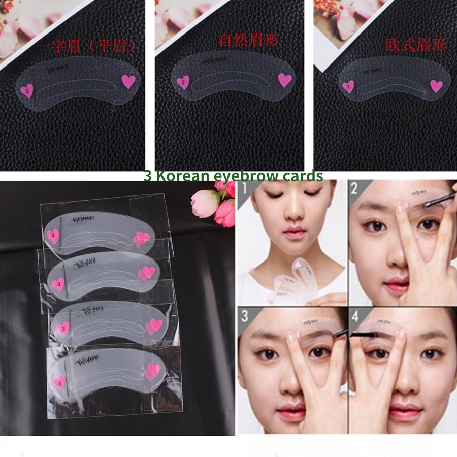 [Hàng mới về] Set 3/10 khuôn Kẻ Mày /Vẽ Lông Mày Cầm Tay miếng dán lông mày/Có Thể Tái Sử Dụng Cho Người Mới Bắt Đầu mới tập trang điểm