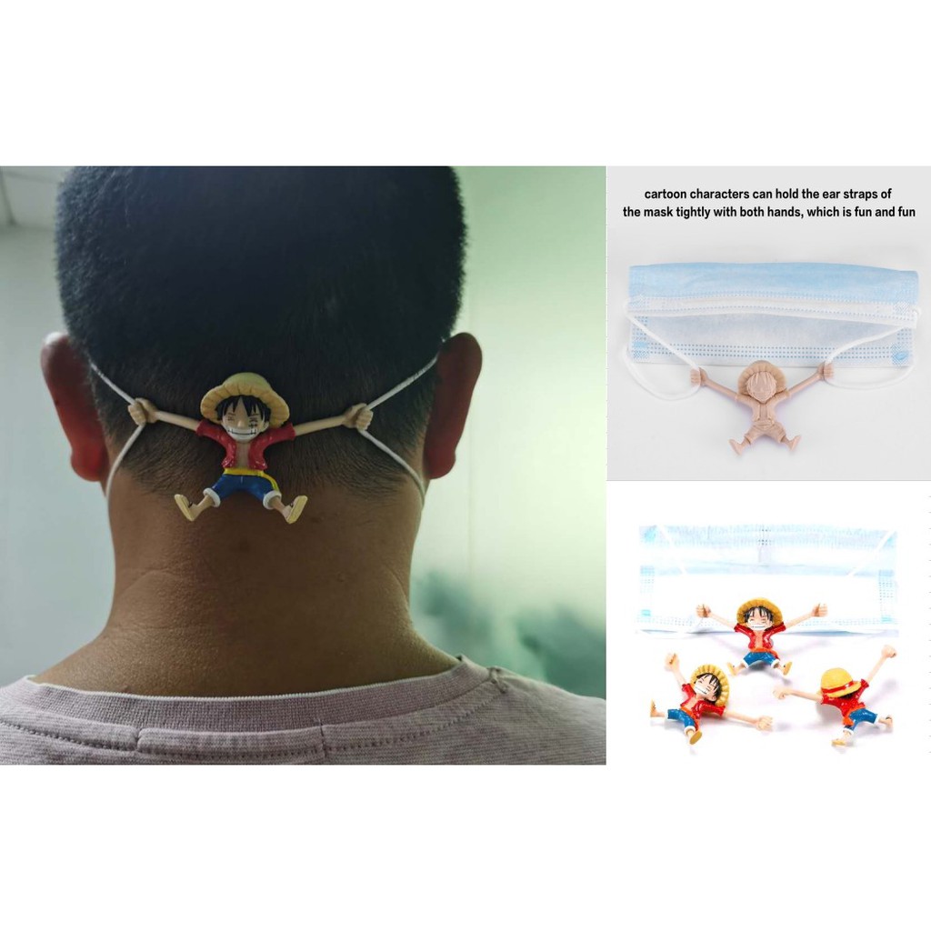 Móc giữ dây đeo khẩu trang không gây đau tai thiết kế nhân vật hoạt hình Luffy One Piece đáng yêu
