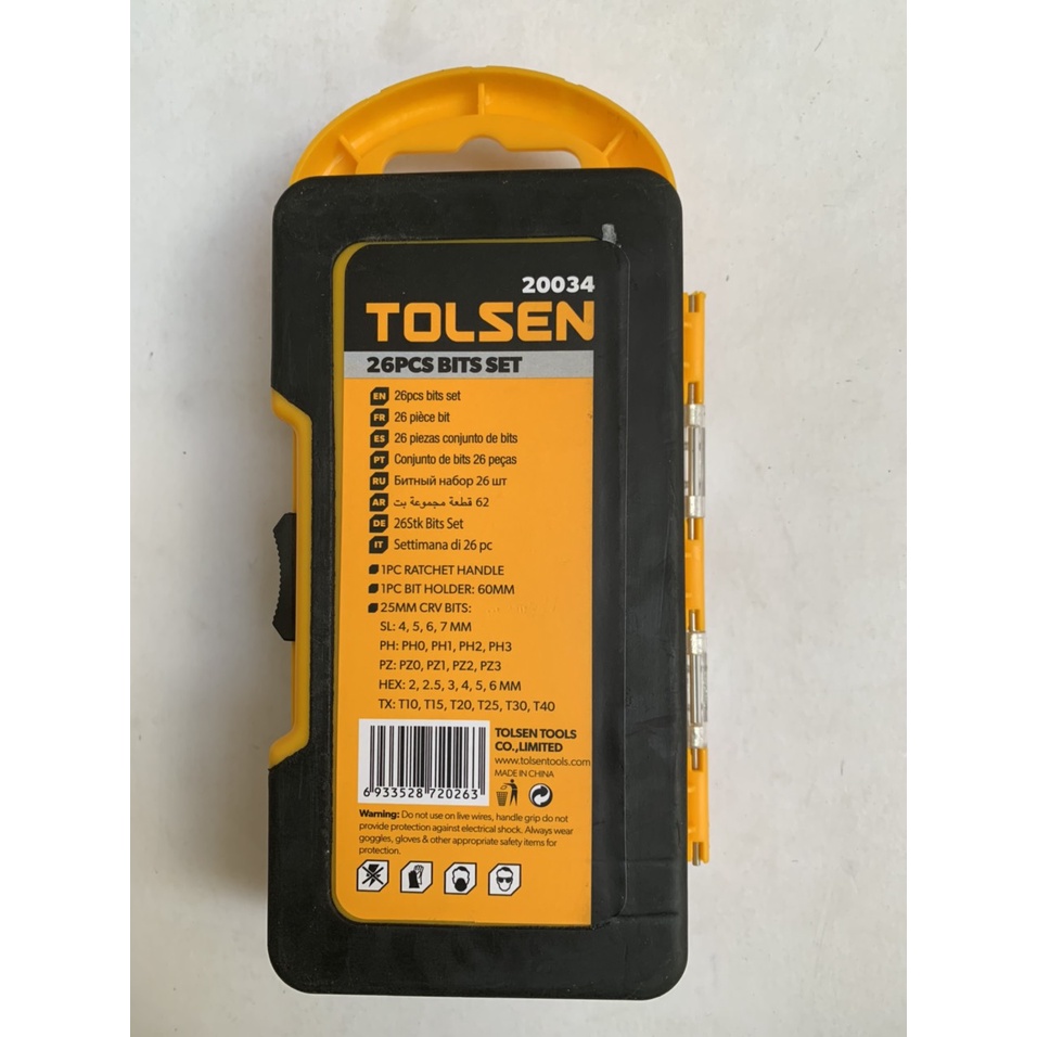 Bộ mũi vít gia đình Tolsen 20034 26 chi tiết thông dụng