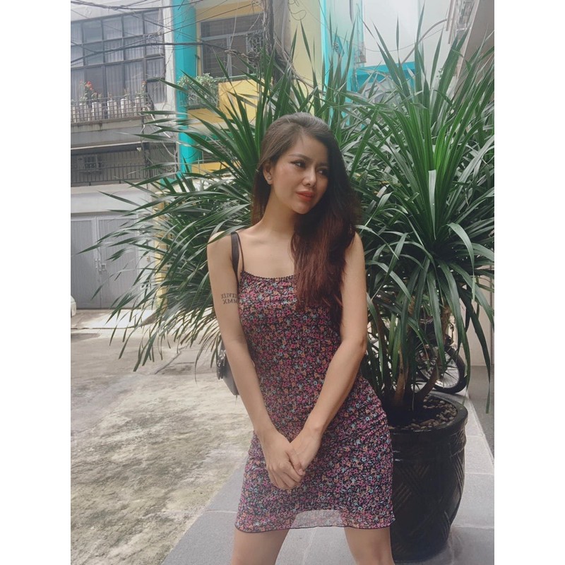 Đầm 2 dây hoa nhí