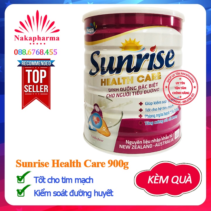 [KÈM QUÀ] Sữa bột dành cho người tiểu đường Sunrise Health Care 900g