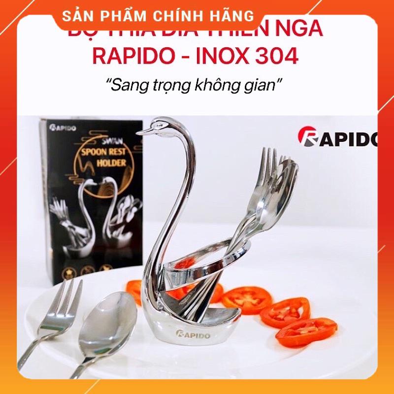 Set thìa dĩa Thiên Nga Rapido gồm 3 thìa 3 dĩa bằng inox không gỉ hàng chính hãng