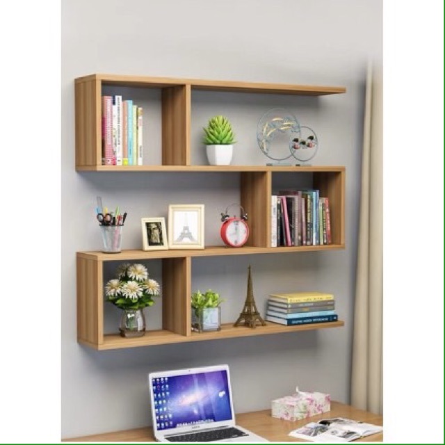 Kệ Giá Sách Gỗ Treo Tường 3 ngăn  rộng 80cm có sẵn