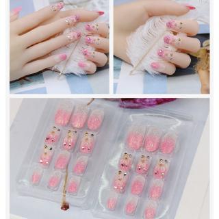 Set 24 móng giả DIY hình bầu dục