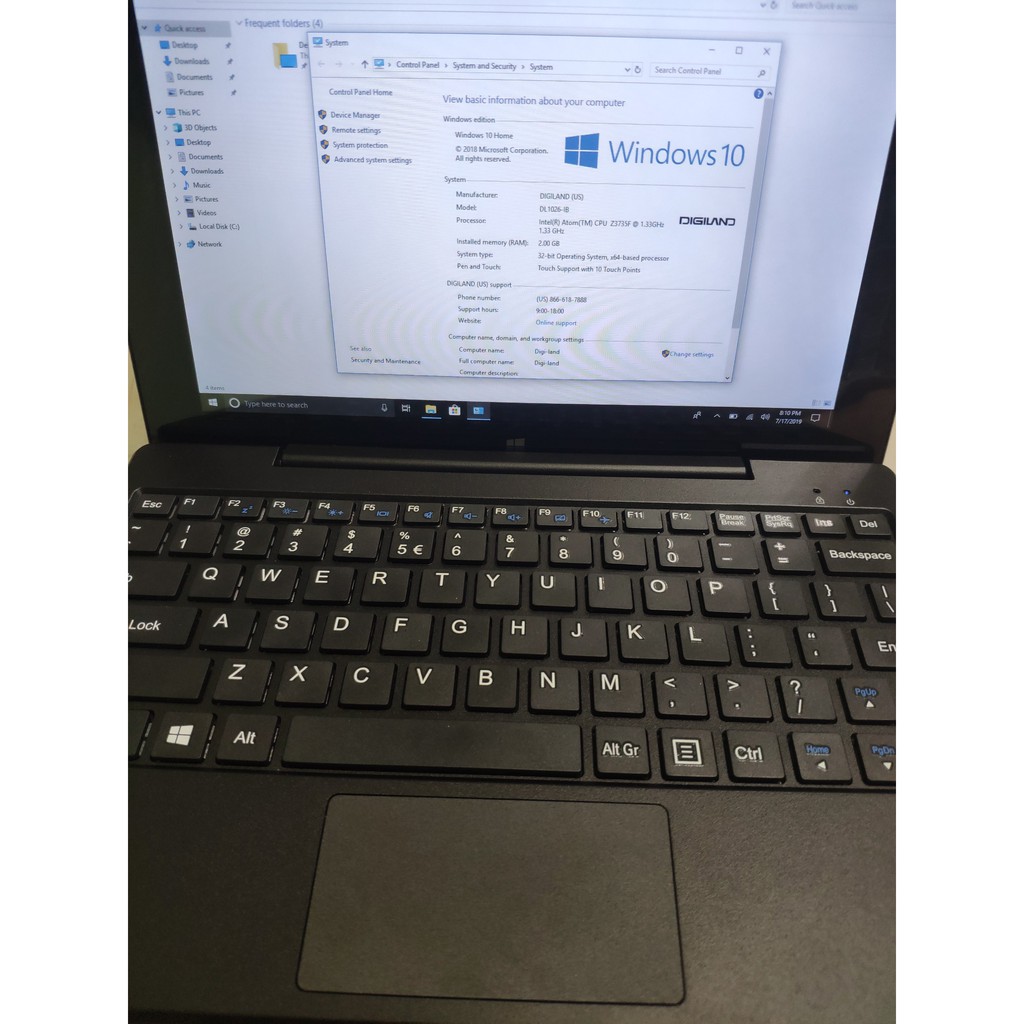 Laptop 2 trong 1 DIGILAND DL1028W màn hình cảm ứng 10.1 inch 2GB RAM 32GB Fullbox - Tặng kèm dock bàn phím chính hãng | BigBuy360 - bigbuy360.vn