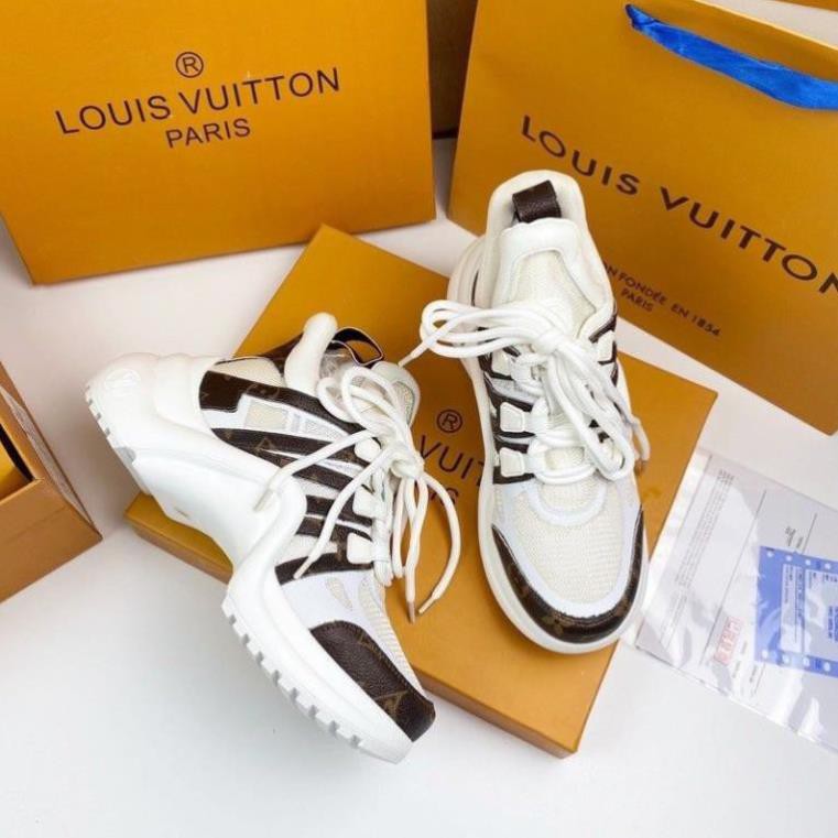 Giày Thể Thao Nữ Nâng Đế 5p Da Mềm Êm Phối Viền Fullbox Bill Túi Cao Cấp