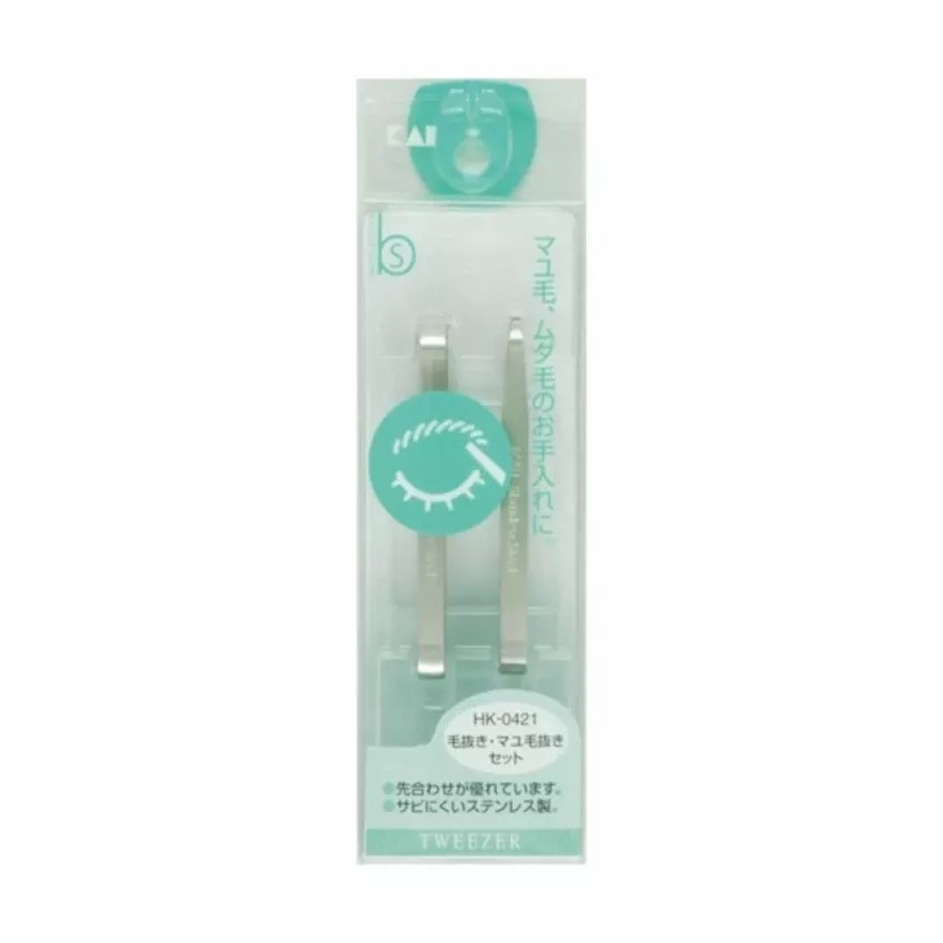 Set 2 nhíp inox KAI Nhật Bản (Hàng Nhật nội địa)