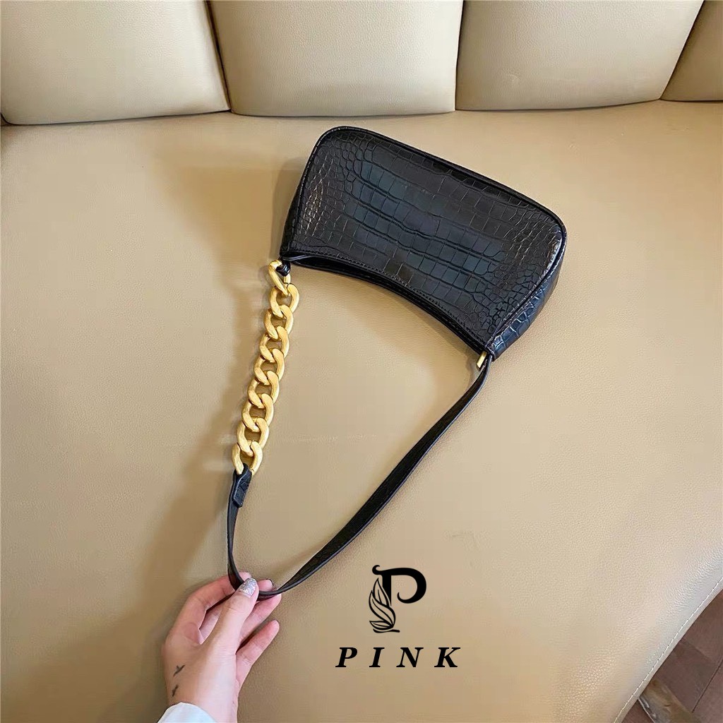 Túi kẹp nách nữ xích nối, Túi xách nữ da mềm sống ảo dễ thương P02 - PINK SHOP | BigBuy360 - bigbuy360.vn