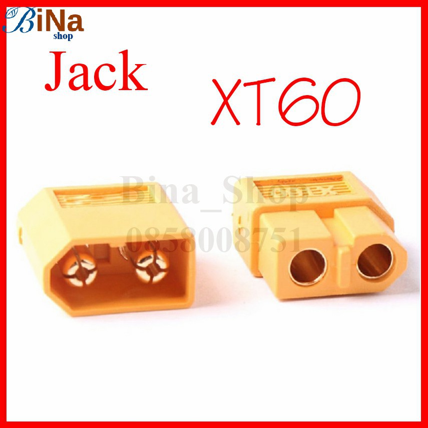 Jack XT60 60A (loại thường), Jack nối nguồn XT60 đực/cái tự chọn