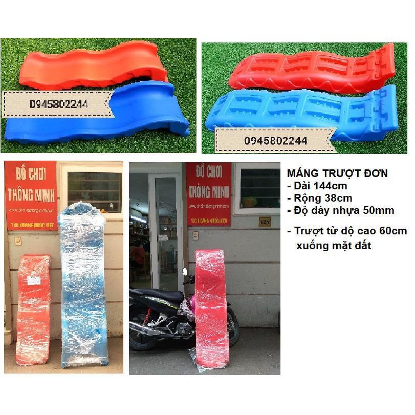 Máng trượt 1,5 mét cho bé nhiều mẫu chưa gồm đế leo chỉ còn màu đỏ hỗ trợ phần nào ship nếu chat in.box
