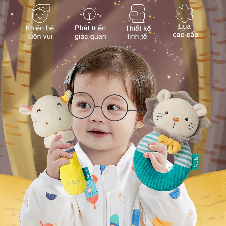 Lục lạc cầm tay cao cấp KUB, đồ chơi cầm tay hình thú cho bé - KUB OFFICIAL