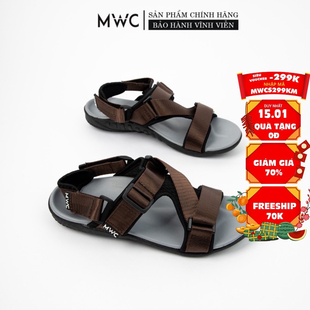Giày Sandal Nam MWC Đế Cao Su Quai Dù Phối Màu Lịch Sự NASD- 7025