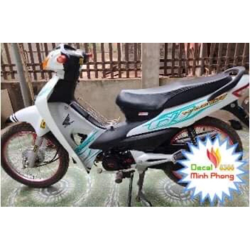 Tem Wave 100 và 50cc xanh trắng