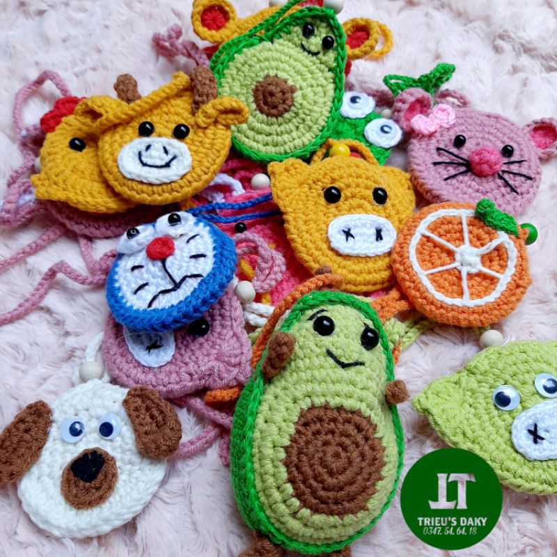 Túi Đựng Tỏi - Đính Hạt Dâu Tránh  Vía Cho Bé