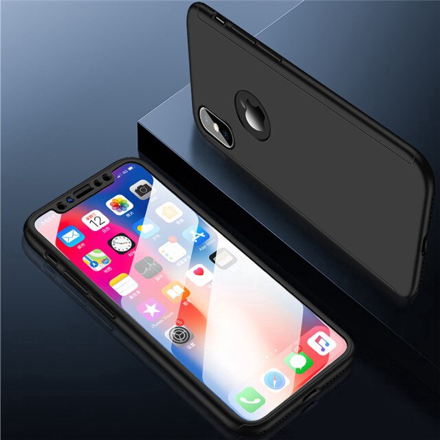 Ốp Điện Thoại Kính Cường Lực Bảo Vệ Toàn Diện 360 Độ Cho iPhone XR XS Max X 11 11Pro 11Pro Max 5-10