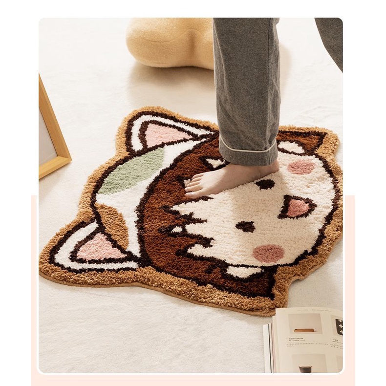 Thảm Chùi Chân Chống Trượt Thấm Hút Tốt In Họa Tiết Hoạt Hình Maruko Đáng Yêu