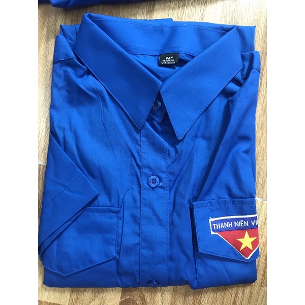 Áo Sơ Mi Đoàn Thanh Niên Cộc Tay Vải Pangrim Form Chuẩn