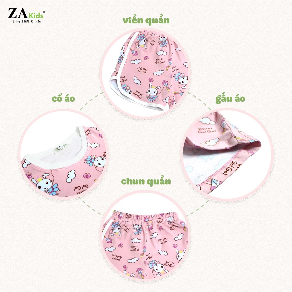 Bộ Quần Áo Thun Tay Ngắn Bé Gái  Za Kids 2022-Z08BG