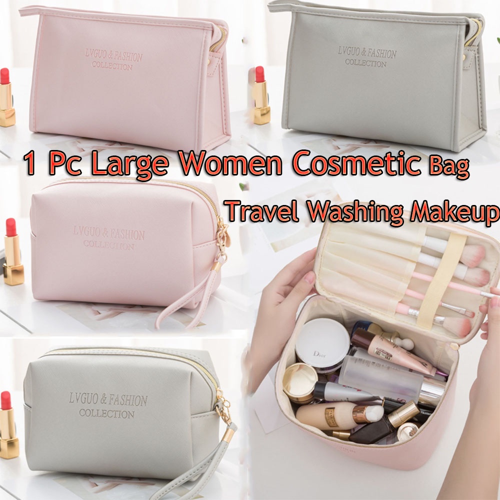 [Hàng mới về] Túi đựng đồ trang điểm chống thấm nước cầm tay 2 màu tùy chọn cho nữ