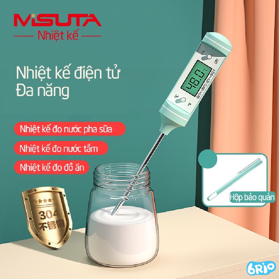 Nhiệt kế Misuta đo nước pha sữa cho bé