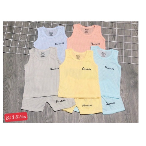Bộ Ba Lỗ, Bộ Sát Nách Trơn Màu Cotton Mềm Mịn Thoáng Mát Chất Vải Sợi Tre Cho Các Bé 5-15Kg