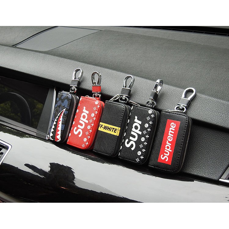 Supreme Car key bag universal creative key ring pendant key Chìa khóa xe túi phổ sáng tạo vòng chìa khóa mặt dây chuyền