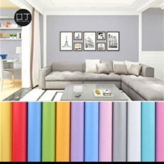 10m giấy dán tường khổ 60cm dài 10m sẵn keo dán màu trắng