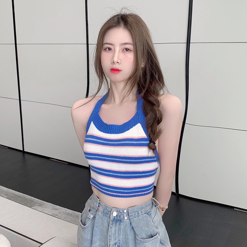 Áo Thun Không Tay Hở Lưng Thời Trang Cho Nữ