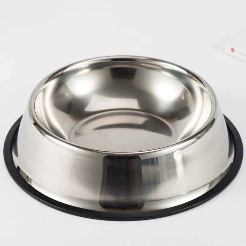 Bát ăn cho mèo, bát ăn cho chó, chén ăn inox cho chó mèo đế sao su siêu bền, chống lật