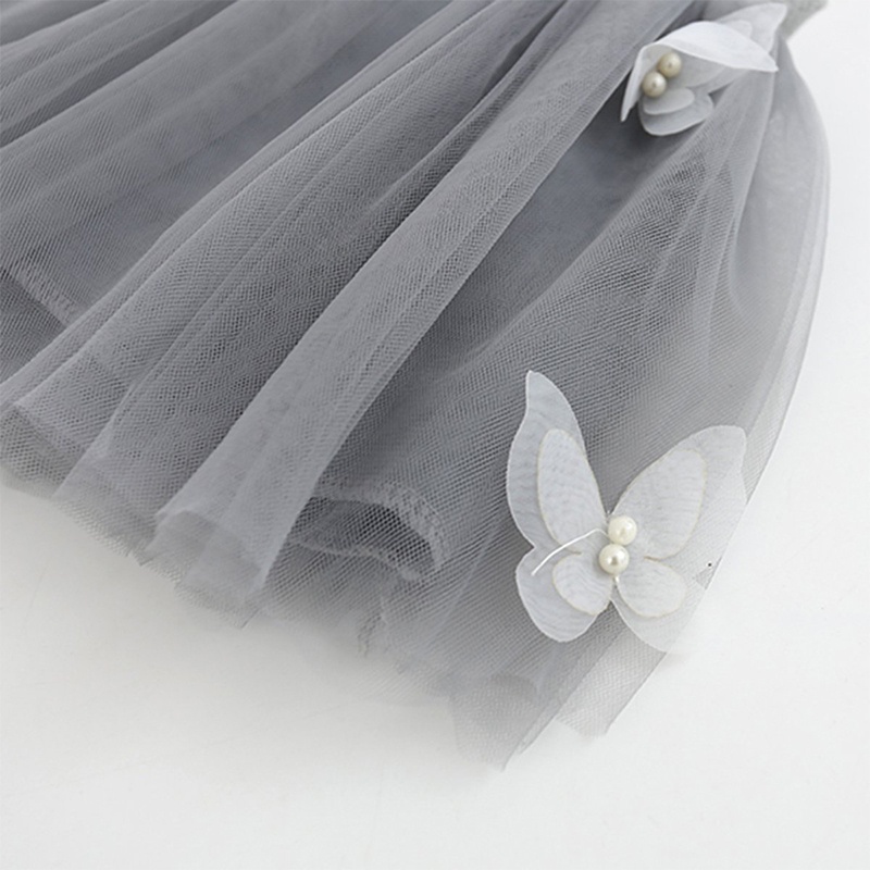 Set Áo Thun Tay Ngắn In Hình Hoạt Hình &amp; Chân Váy Lưới Cho Bé Gái