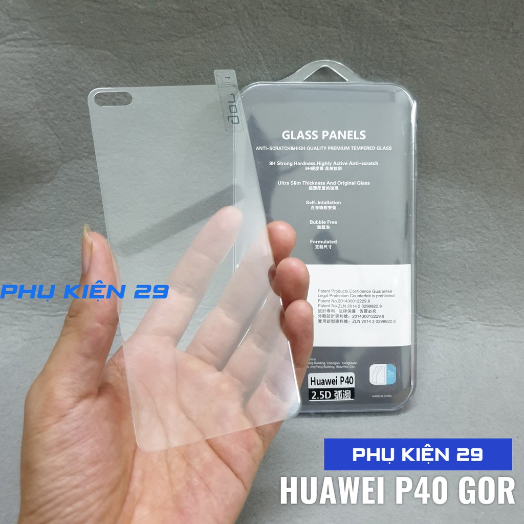 [Huawei P20 Pro/ P30/ P40] Kính cường lực cao cấp chống bám vân tay GOR