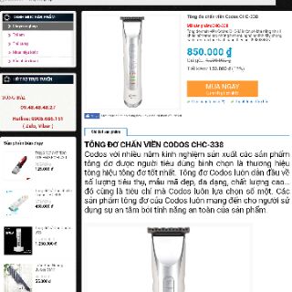 TÔNG ĐƠ CHẤN VIỀN Codos CHC-338 cho tiệm tóc nam nữ