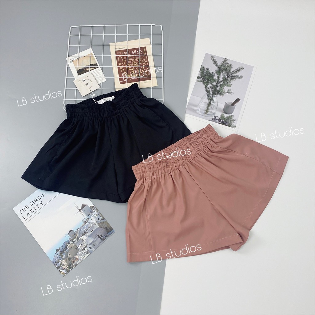 Quần short đùi ngắn form rộng vải lụa mềm mịn mát siêu nhẹ, Sooc nữ cạp lưng cao nhiều màu cực đẹp | BigBuy360 - bigbuy360.vn