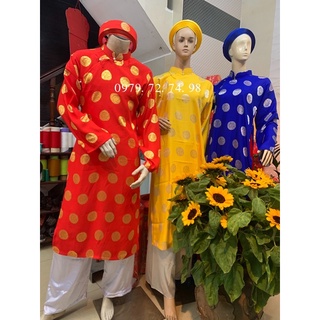 Áo dài mừng thọ,cúng lễ-gấm Thái Tuấn xịn