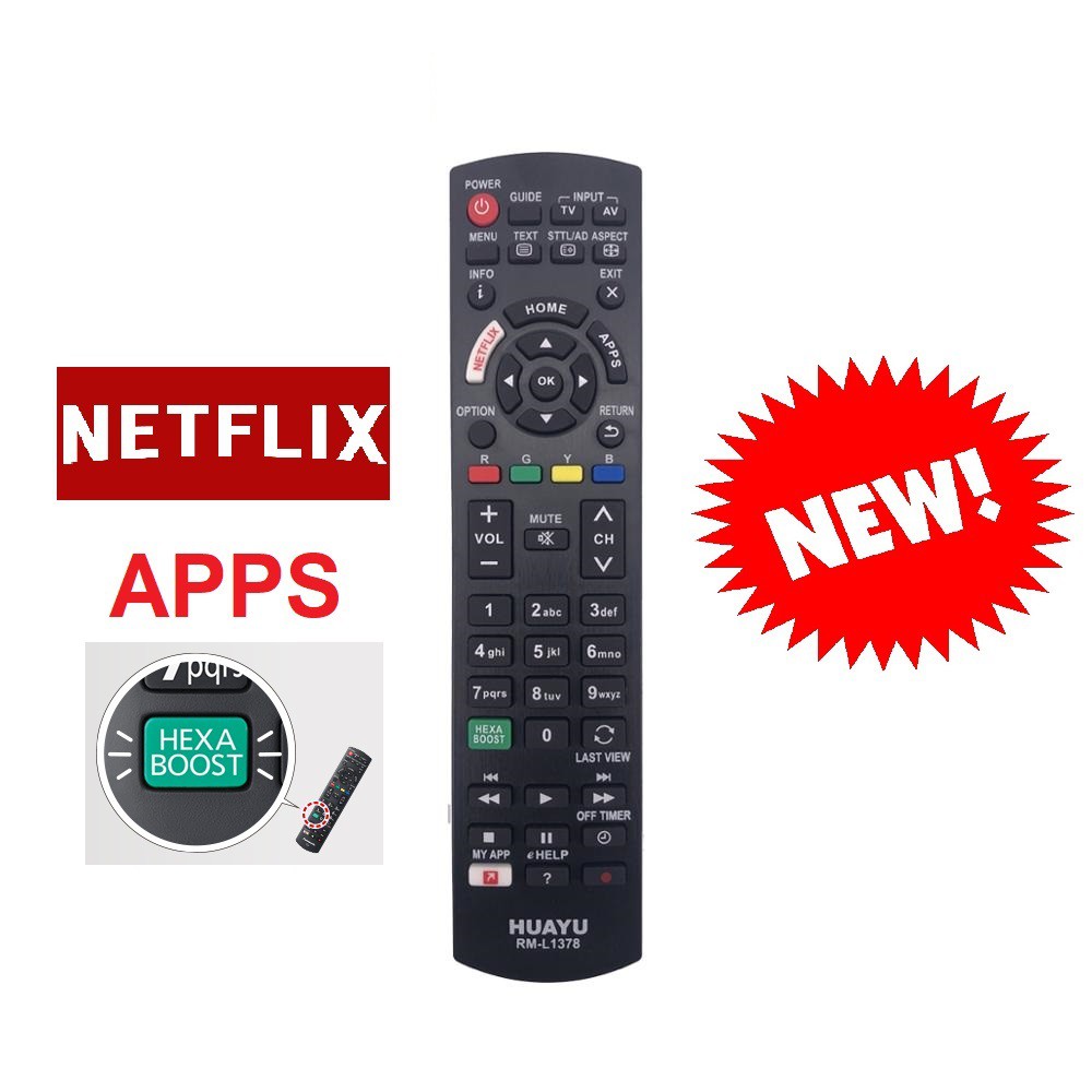 REMOTE ĐIỀU KHIỂN TIVI PANASONIC RM-L1378 SMART (NETFLIX - HEXA BOOSTS - APPS)