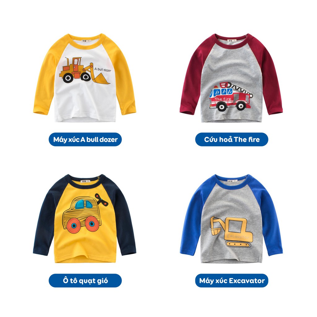 Áo thun bé trai 27KIDS / áo thun dài tay cho bé trai in hình chất 100% cotton hàng xuất Âu Mỹ #111111