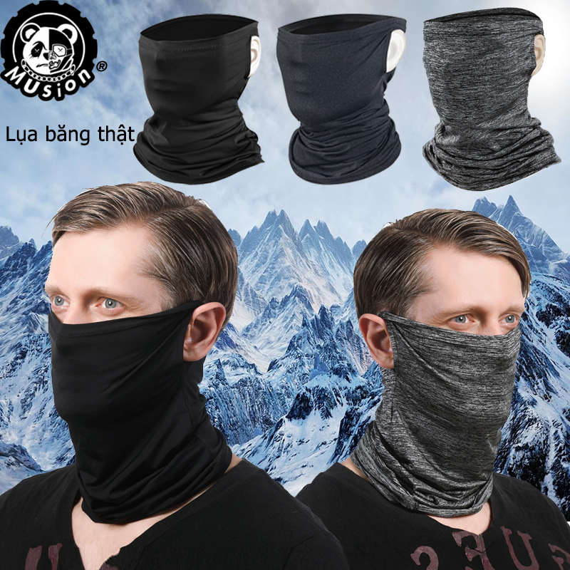 Khăn vải che mặt bằng vải lụa lạnh khô nhanh chống bụi chống UV thích hợp cho các hoạt động lái xe câu cá
