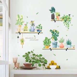 Decal dán tường kệ cây 02