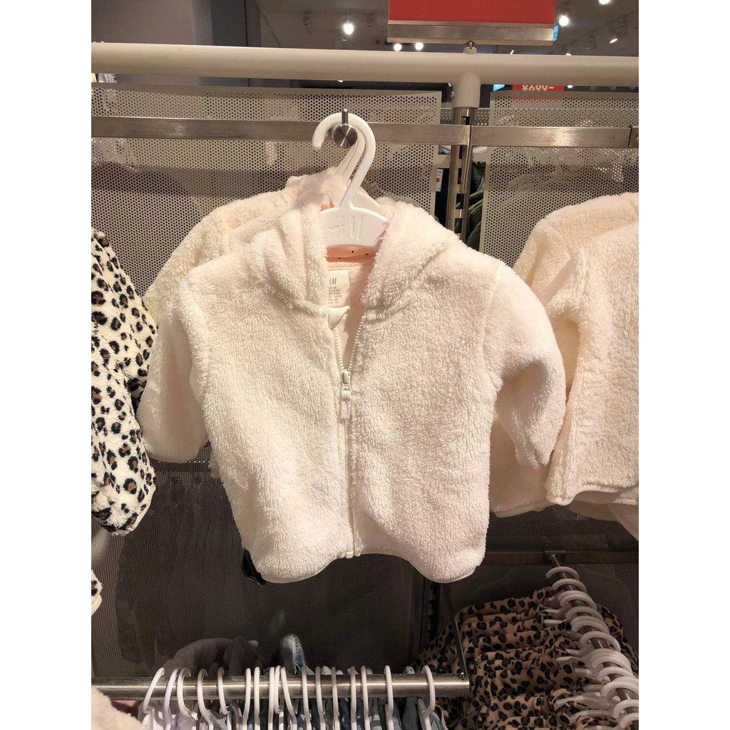 Áo Khoác Lông Trắng Ấm Áp Cho Bé Hm