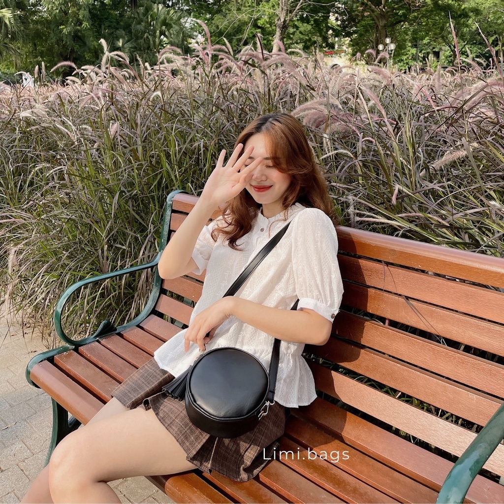 Túi hộp tròn đeo chéo nữ da mini thời trang dễ thương nhỏ xinh Hàn quốc vintage đi chơi du lịch ANGEL Limi bags